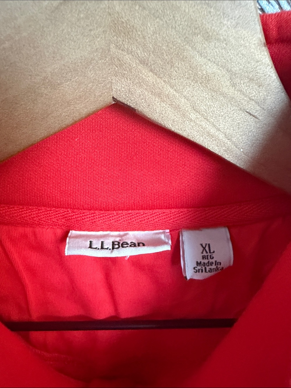 L.L. Bean Quilted Quarter-Zip Pullover Red Poppy Size XL - Picture 3 of 3